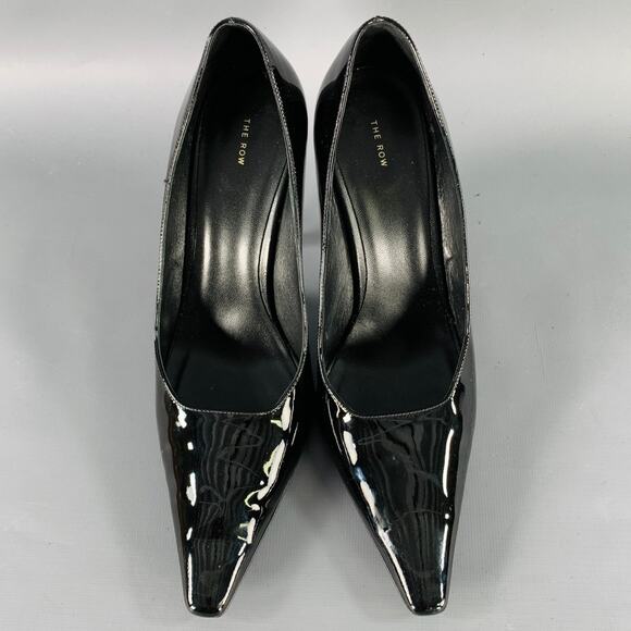 THE ROW Size 7 Black Patent Leather Pointed Toe Pumps - Picture 4 of 8